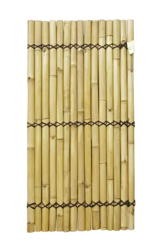Product image of the product “Bamboo  element Model Surabaya, rigid, yellow-brown (Apus), with decorative rope. Diameter 3-5cm 180 x 90 cm Height. ”